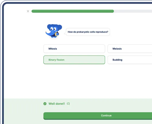 A subject quiz in the SimpleStudy app